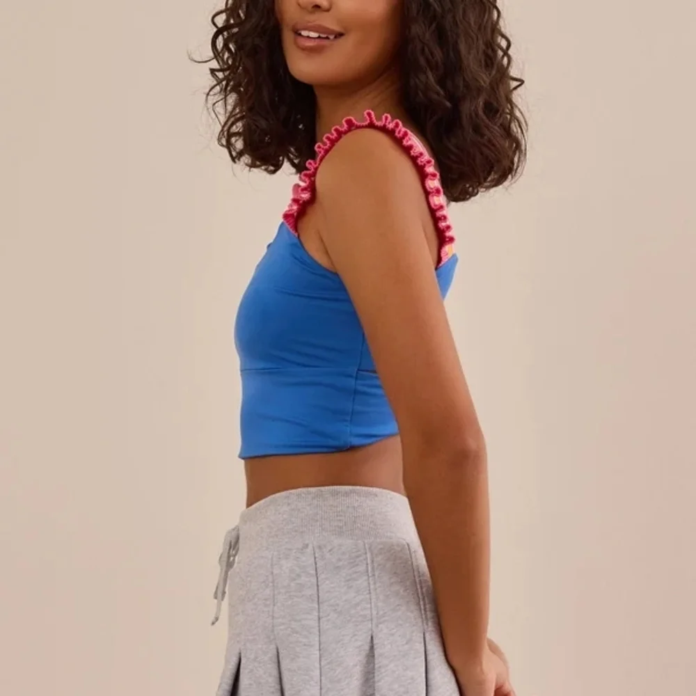 NWT Altar'd State Playful Pace Ruffle Tank- COBALT BLUE - Picture 3 of 3